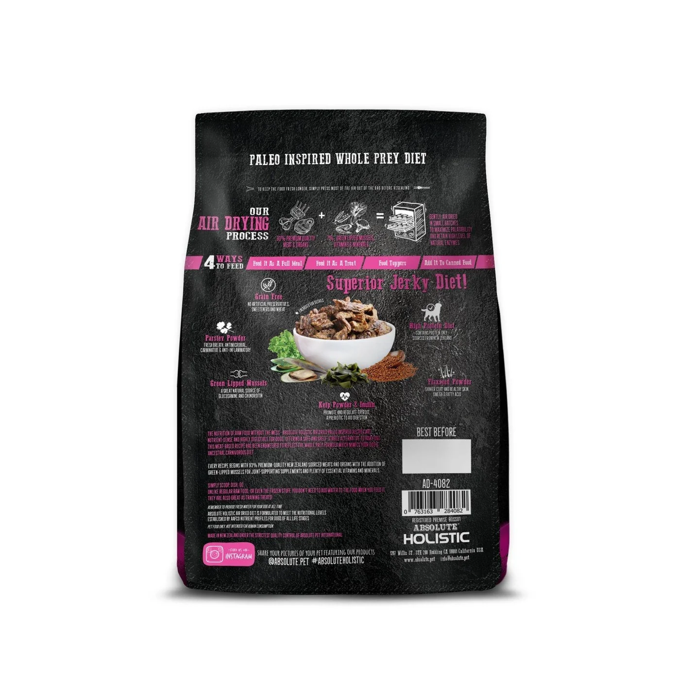 Absolute Holistic Air Dried Dog Food Beef and Hoki 1kg - Image 2