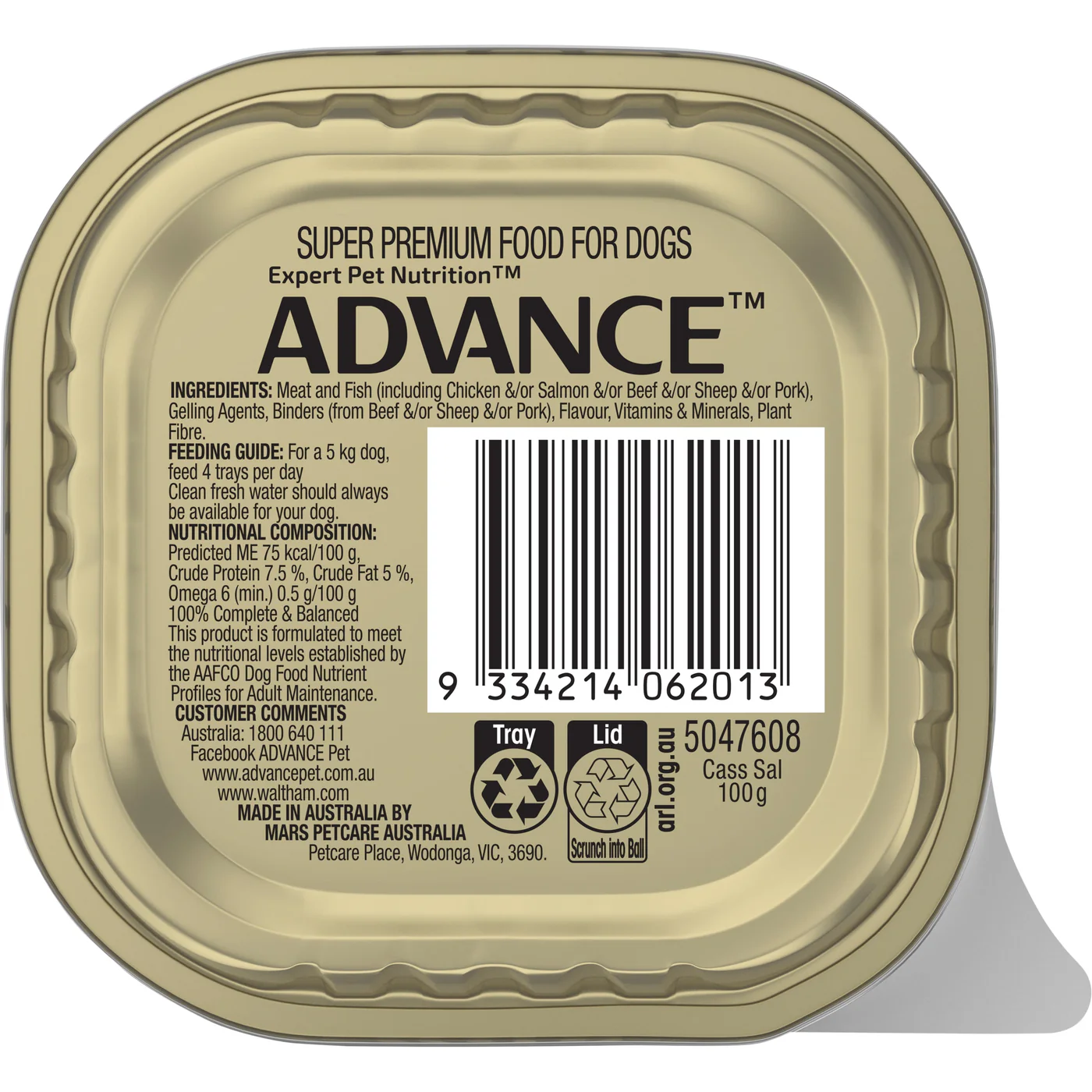 Advance Casserole with Salmon All Breed Adult Dog Wet Food 100g - Image 7