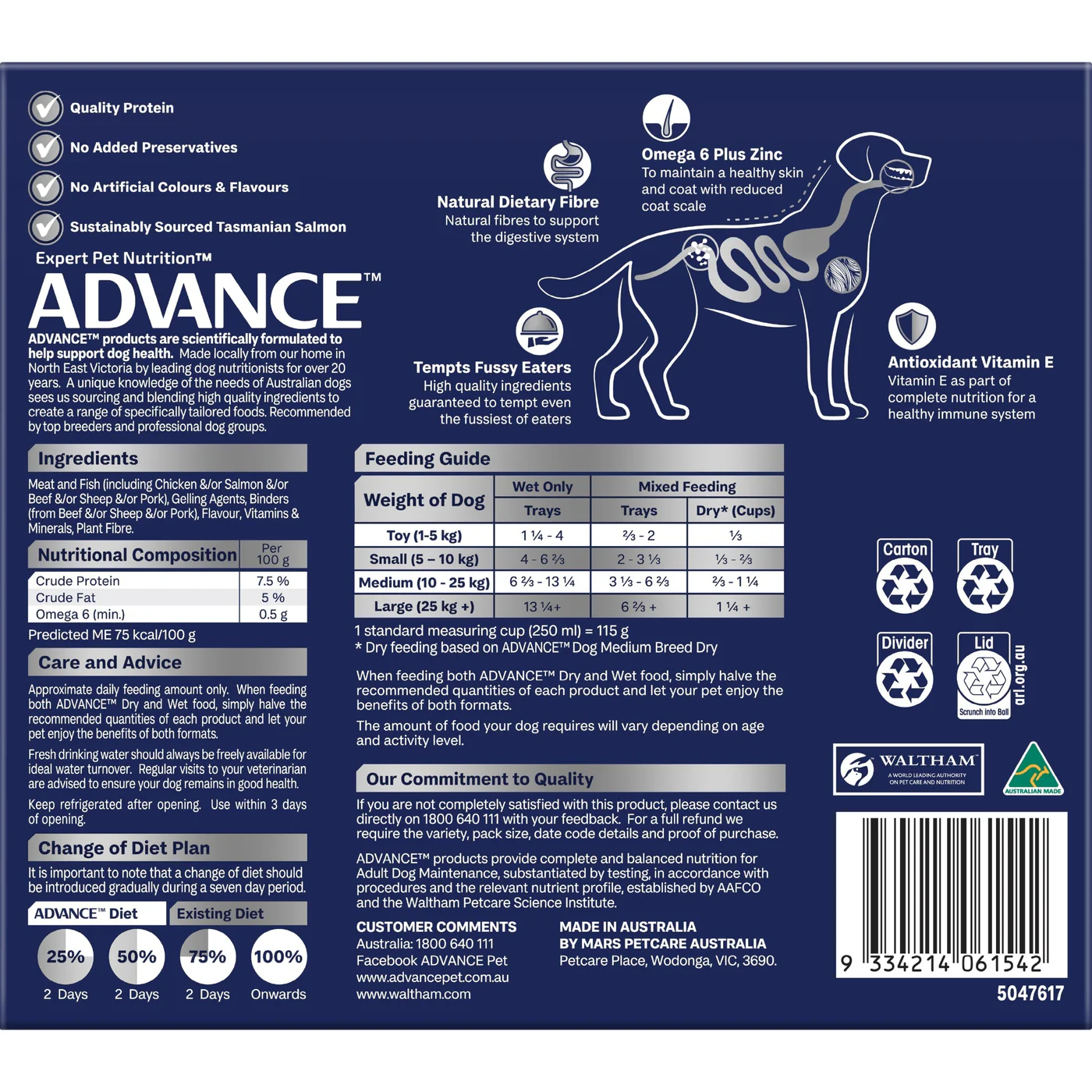 Advance Casserole with Salmon All Breed Adult Dog Wet Food 100g x 12 - Image 8