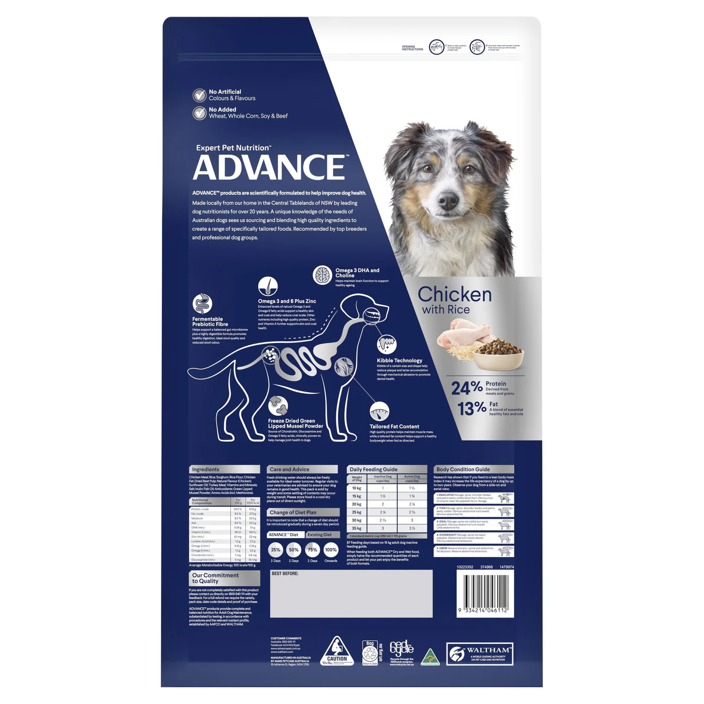 Advance Chicken and Rice Healthy Ageing Medium Breed Mature Dog Dry Food 15kg - Image 7