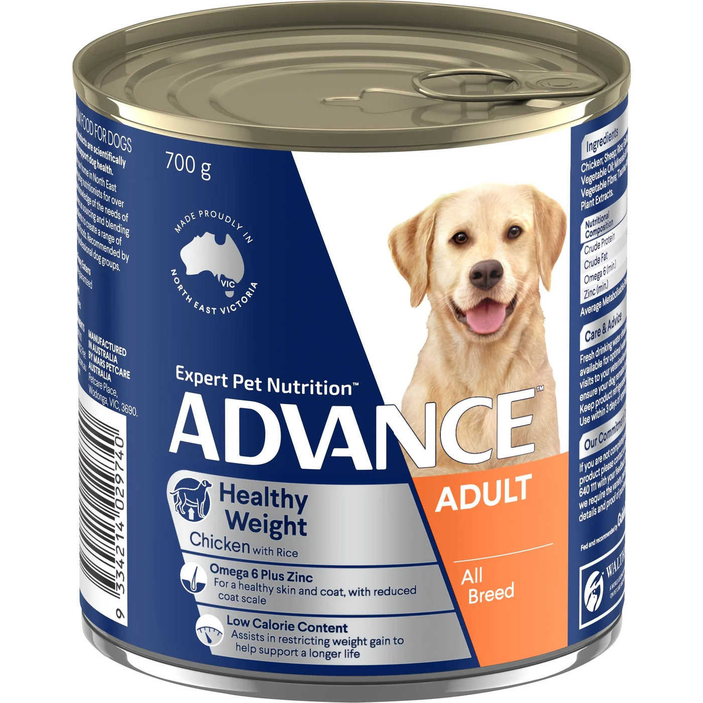 Advance Chicken and Rice Weight Control Adult Dog Wet Food 700g