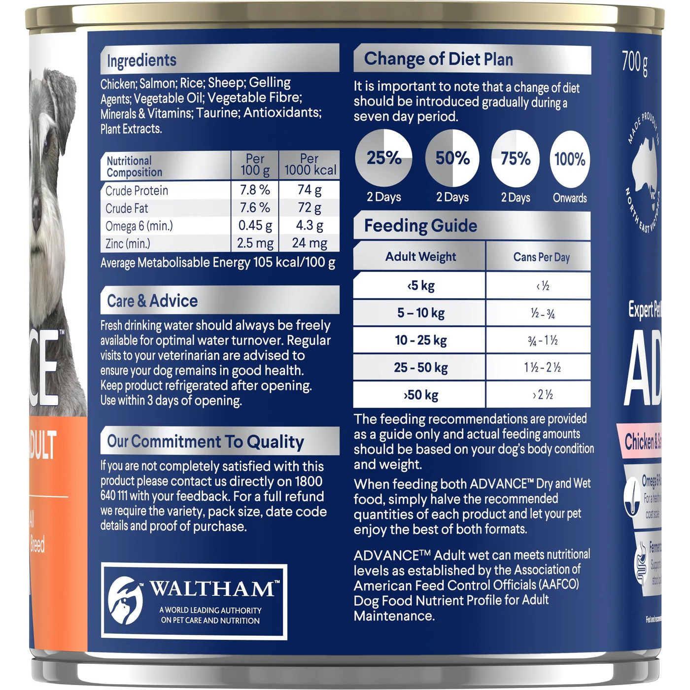 Advance Chicken and Salmon All Breed Adult Dog Wet Food 700g x 12 - Image 6