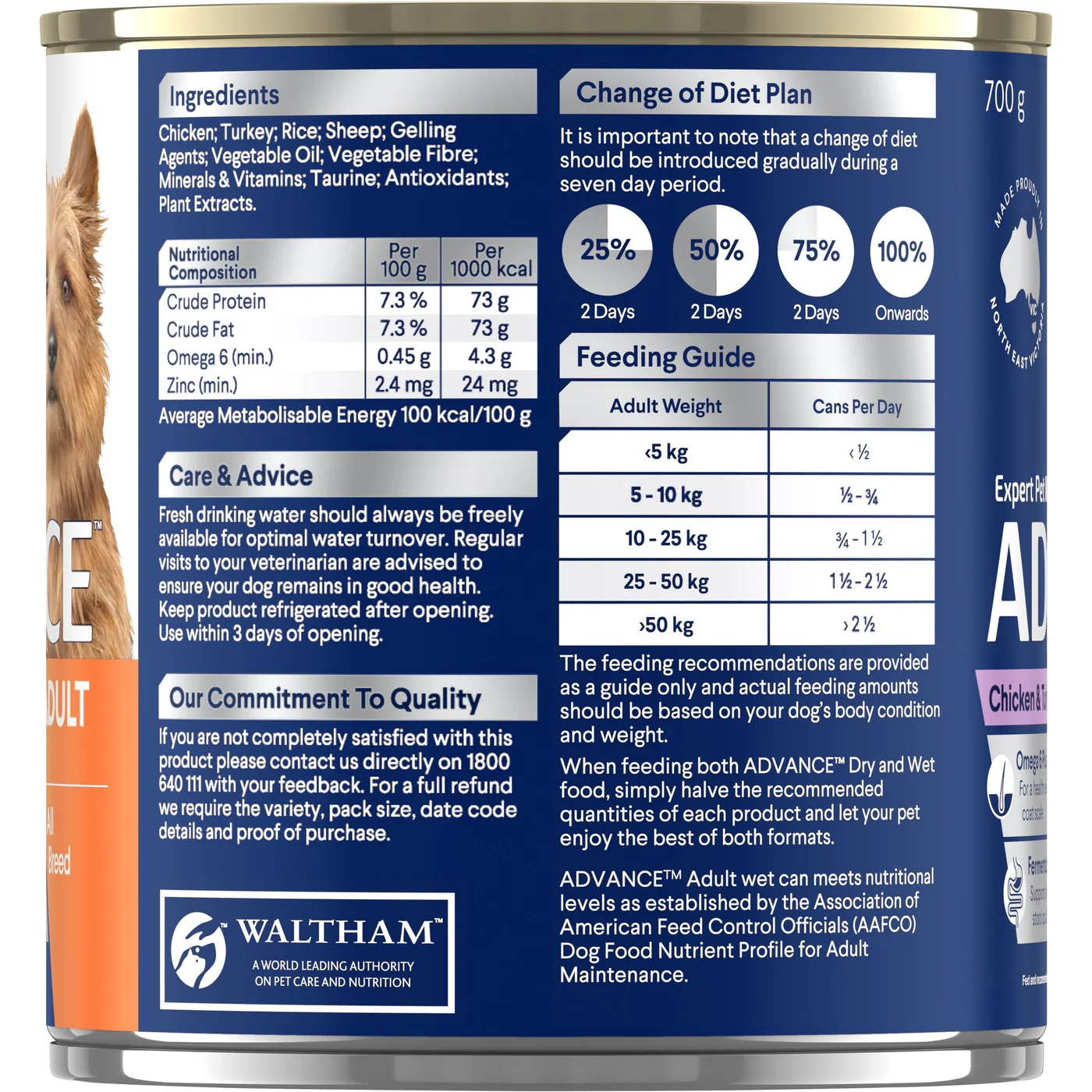 Advance Chicken and Turkey All Breed Adult Dog Wet Food 700g - Image 6
