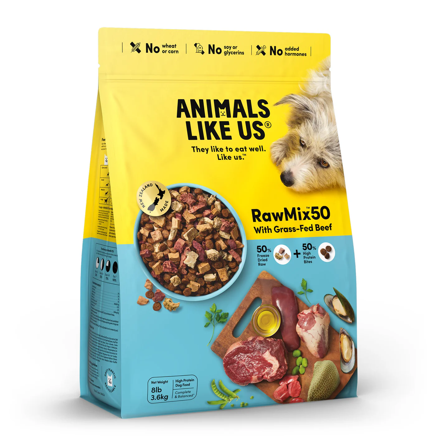 Animals Like Us RawMix50 with Grass-Fed Freeze Dried Beef and Kibble Mix Dog Food 3.6kg - Image 9