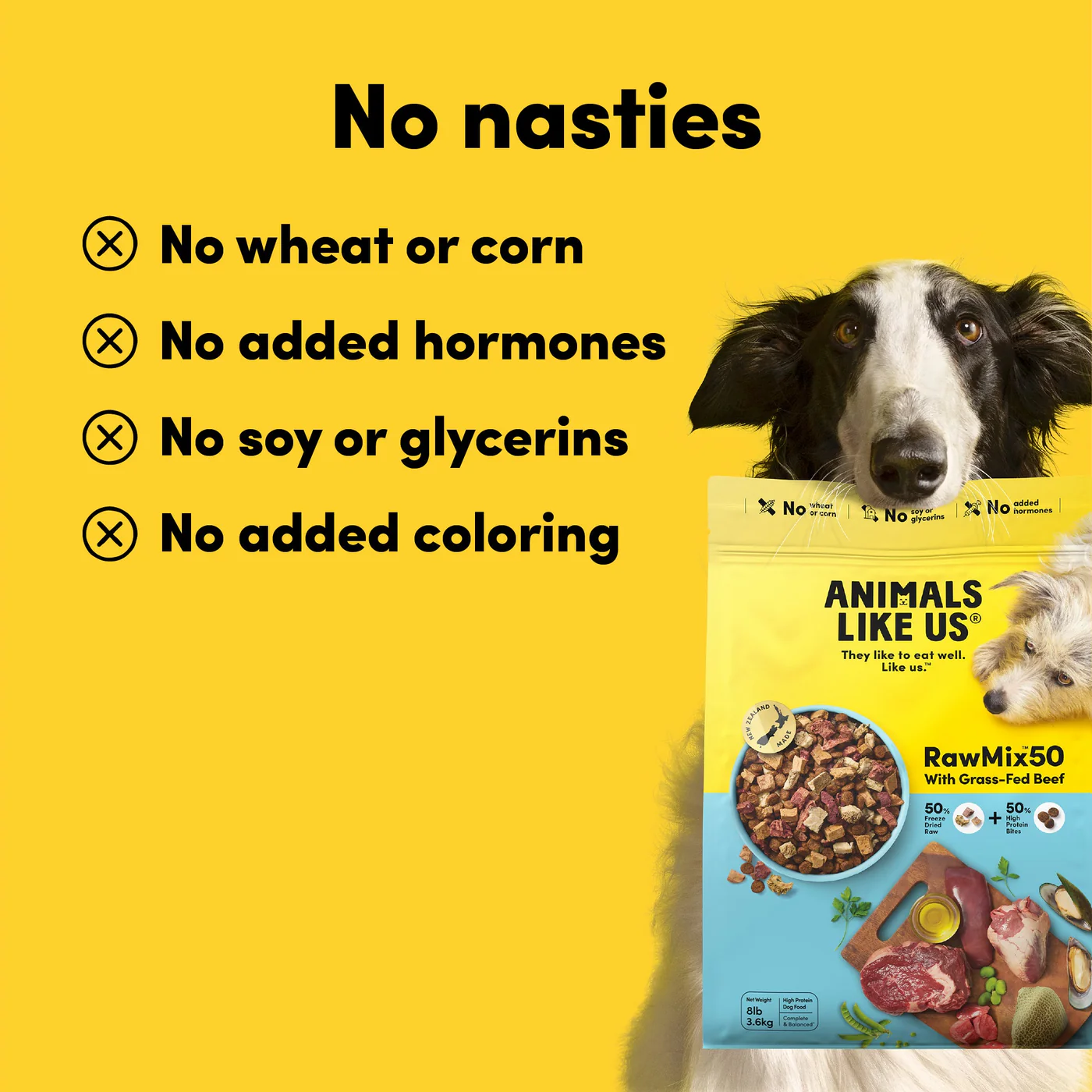 Animals Like Us RawMix50 with Grass-Fed Freeze Dried Beef and Kibble Mix Dog Food 3.6kg - Image 5