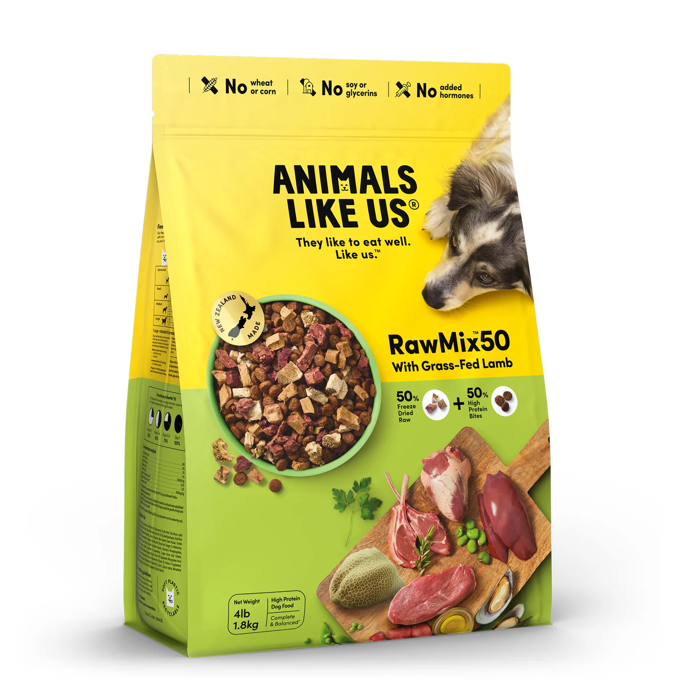 Animals Like Us RawMix50 with Grass-Fed Freeze Dried Lamb and Kibble Mix Dry Dog Food 1.8kg - Image 8