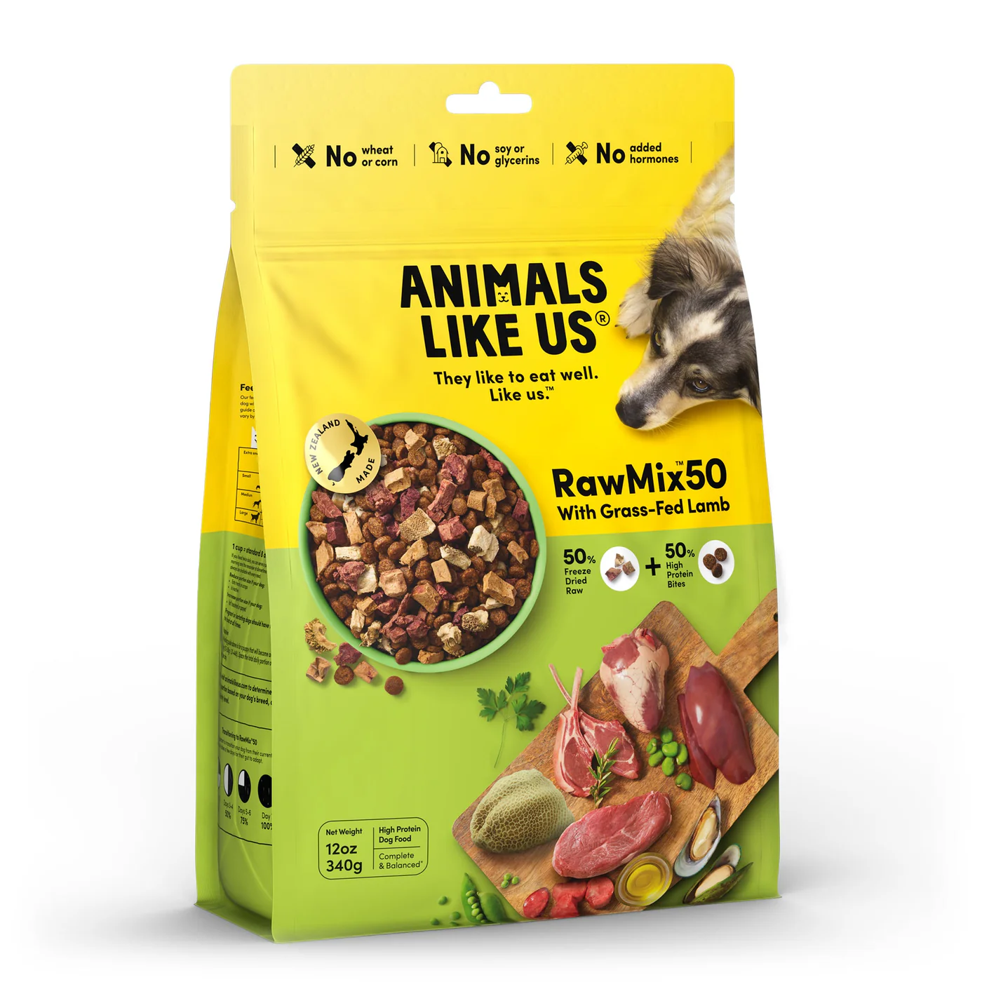 Animals Like Us RawMix50 with Grass-Fed Freeze Dried Lamb and Kibble Mix Dry Dog Food 340g - Image 8