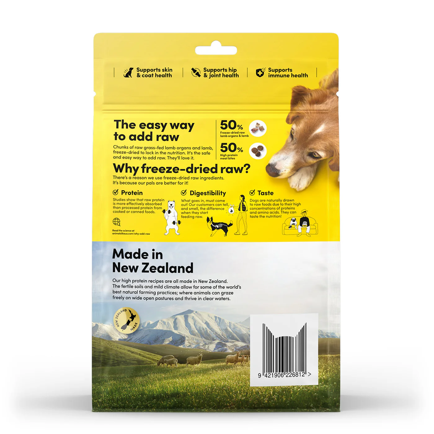 Animals Like Us RawMix50 with Grass-Fed Freeze Dried Lamb and Kibble Mix Dry Dog Food 340g - Image 7