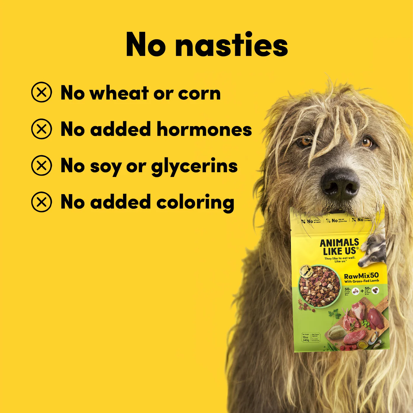 Animals Like Us RawMix50 with Grass-Fed Freeze Dried Lamb and Kibble Mix Dry Dog Food 340g - Image 4