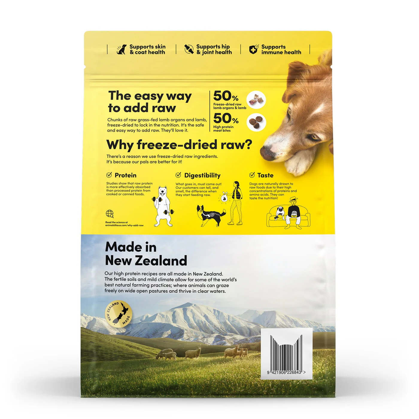 Animals Like Us RawMix50 with Grass-Fed Freeze Dried Lamb and Kibble Mix Dry Dog Food 3.6kg - Image 8