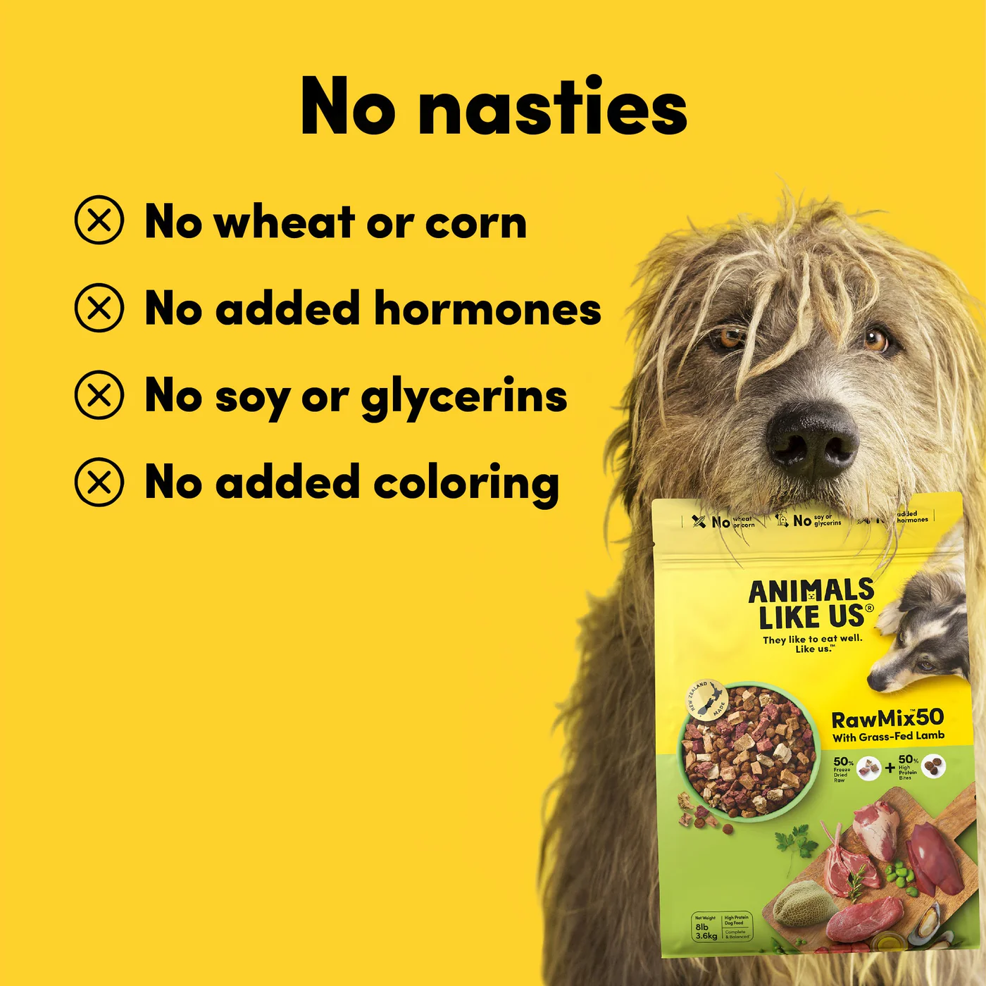 Animals Like Us RawMix50 with Grass-Fed Freeze Dried Lamb and Kibble Mix Dry Dog Food 3.6kg - Image 6