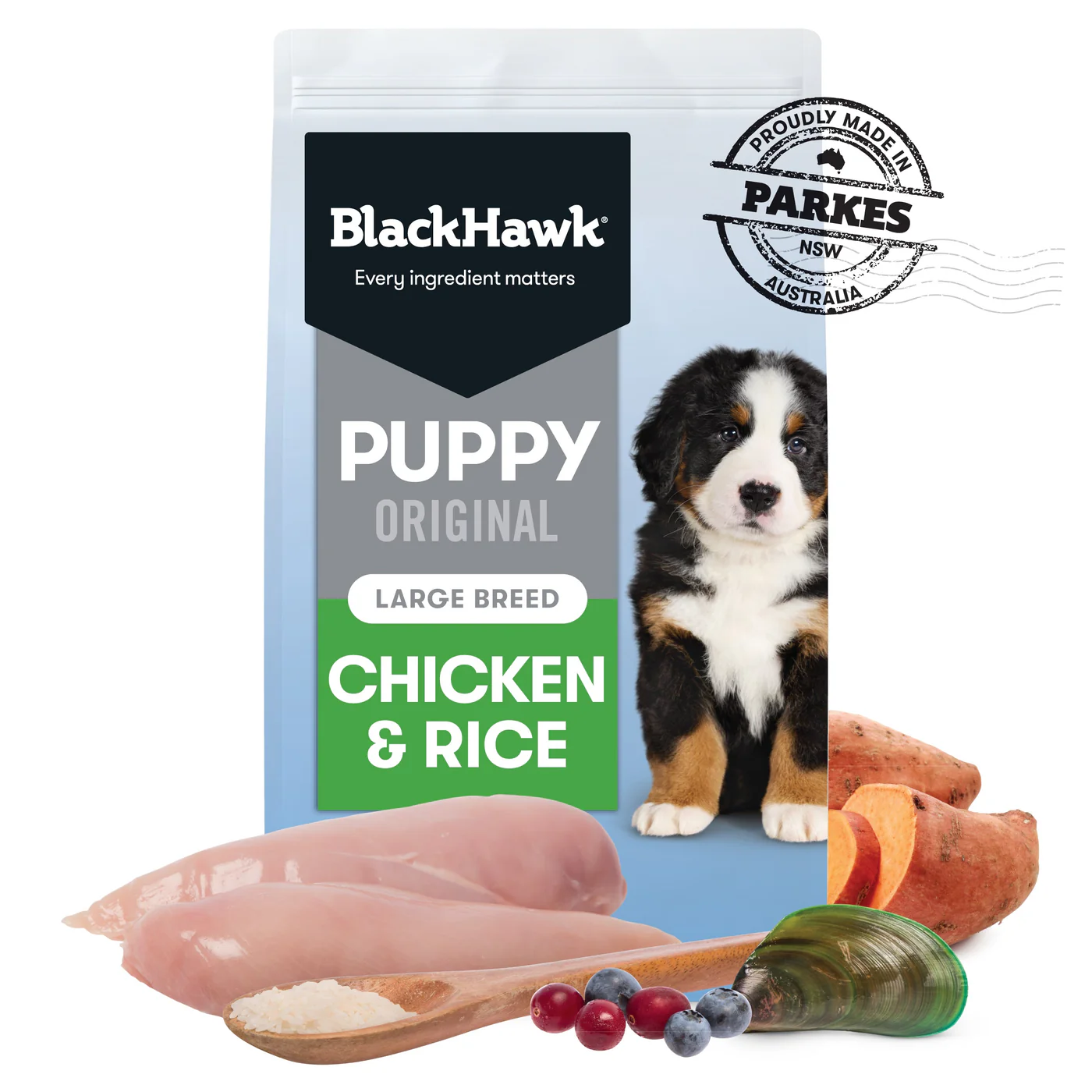 Black Hawk Chicken and Rice Large Breed Puppy Dry Dog Food 10kg - Image 8