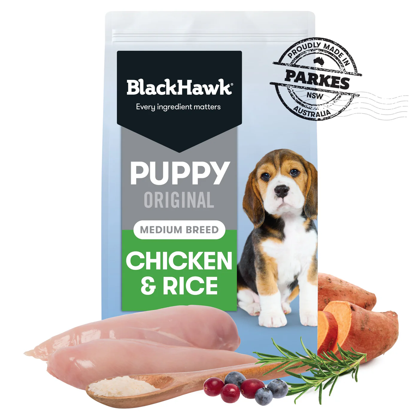 Black Hawk Chicken and Rice Medium Breed Puppy Dry Dog Food 20kg - Image 8