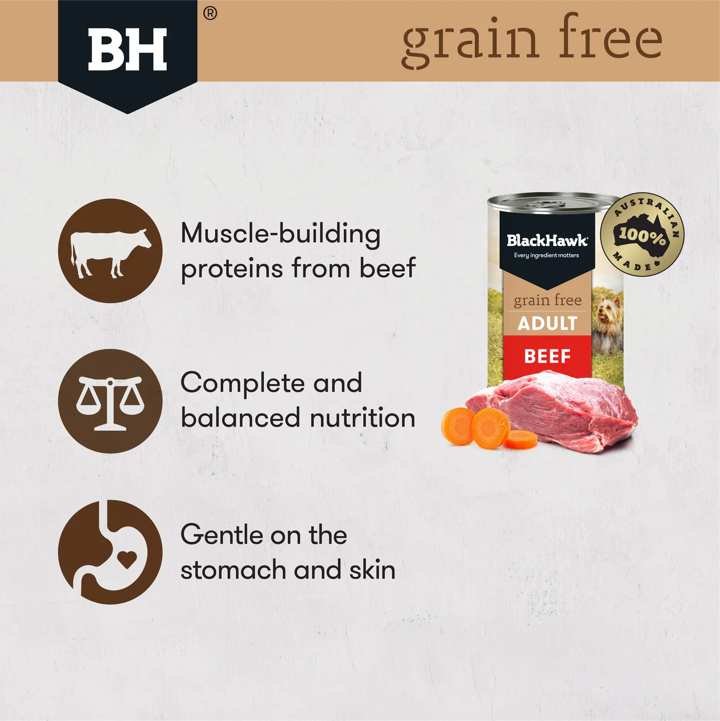 Black Hawk Grain Free Beef Wet Dog Food 400g x 12 - Image 7
