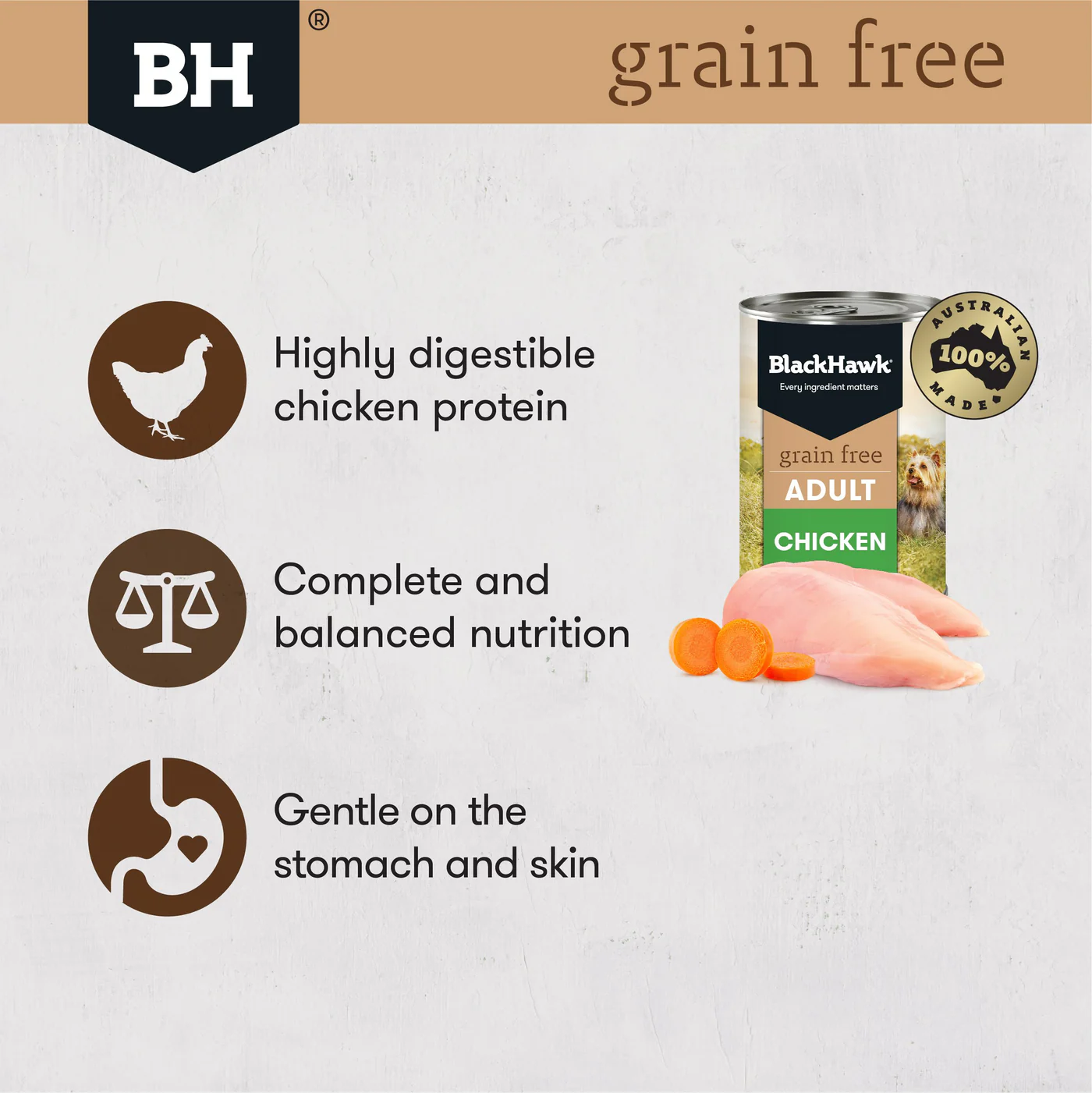 Black Hawk Grain Free Chicken Wet Dog Food 400g - Image 7