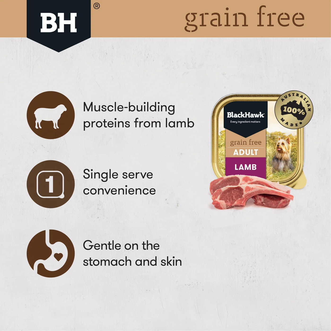 Black Hawk Grain Free Lamb Wet Dog Food 100g - Image 8
