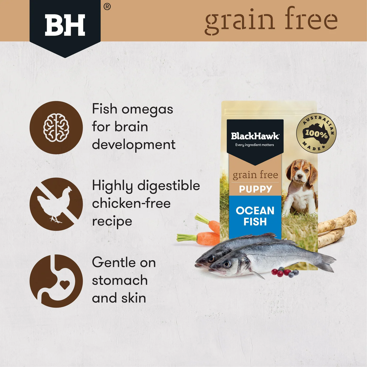 Black Hawk Grain Free Ocean Fish Puppy Dry Dog Food 15kg - Image 9