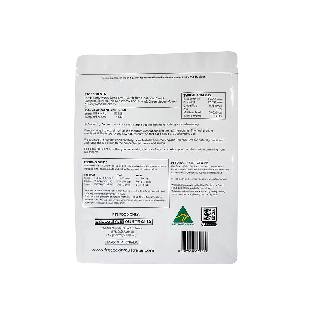 Freeze Dry Australia Freeze Dried Natural Raw Cat Food Lamb 25g - Image 2
