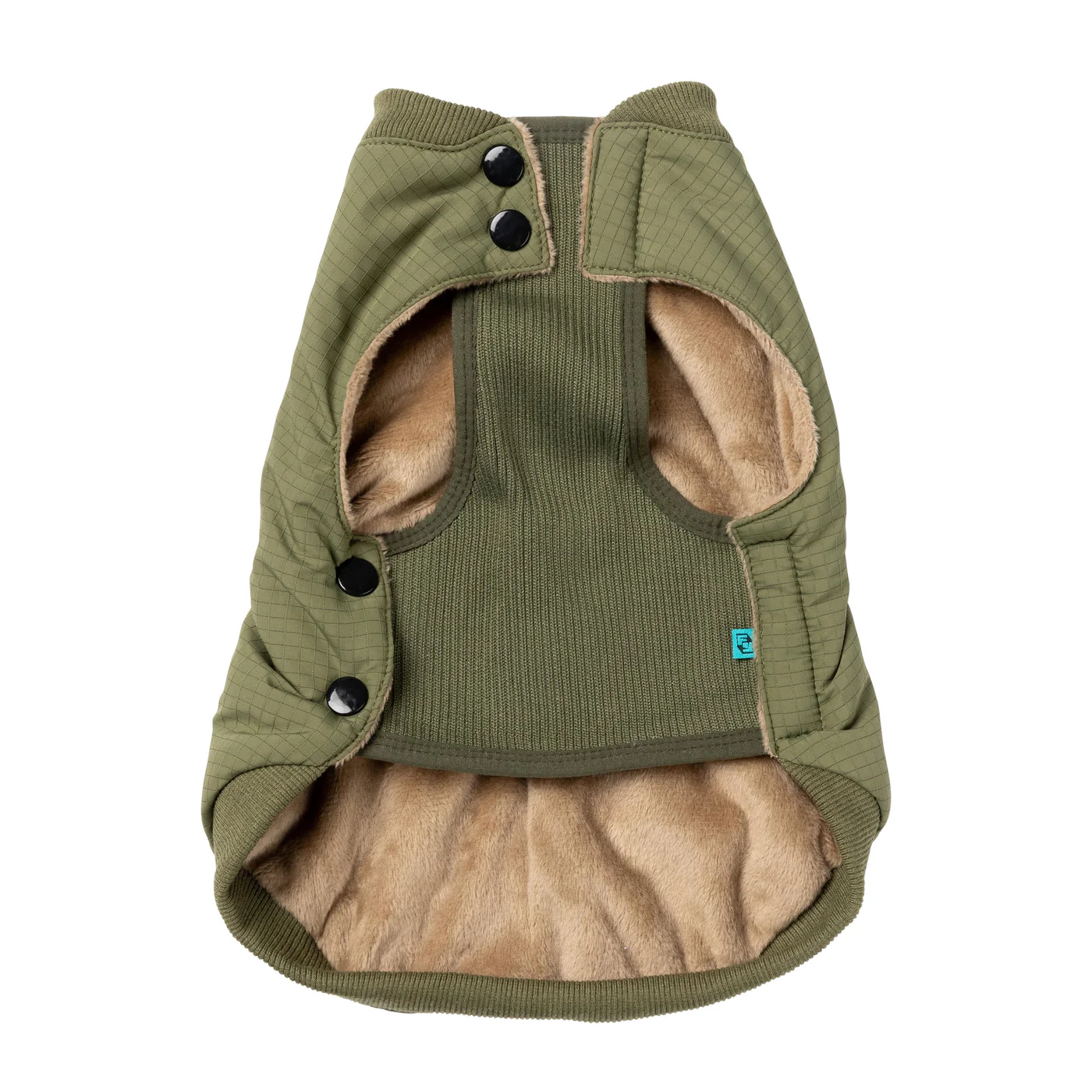 FuzzYard Dog Apparel Bomber Jacket Khaki Green Size 2 - Image 6