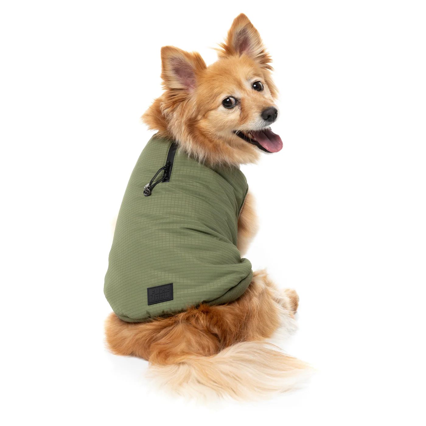 FuzzYard Dog Apparel Bomber Jacket Khaki Green Size 3