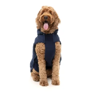 FuzzYard Dog Apparel Essential Padded Hooded Jacket Navy Size 2