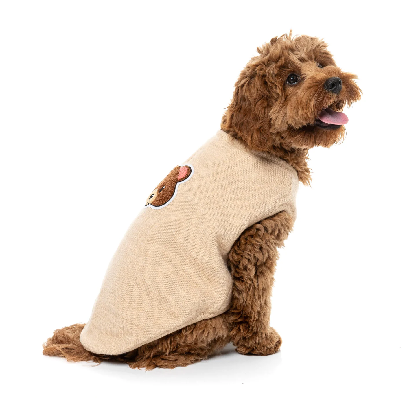 FuzzYard Dog Apparel Knit Pullover Beige Size 4 - Image 3