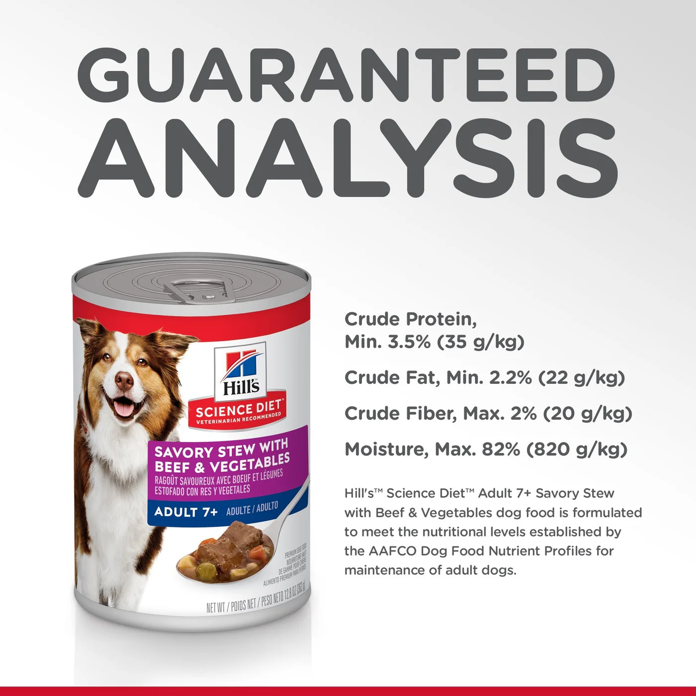 Hills Science Diet Adult 7+ Savoury Stew Beef and Vegetables Canned Dog Food 363g - Image 4