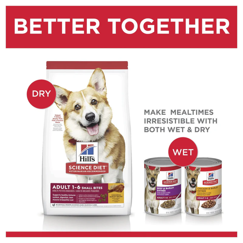 Hills Science Diet Adult Small Bites Dry Dog Food 6.8kg - Image 2