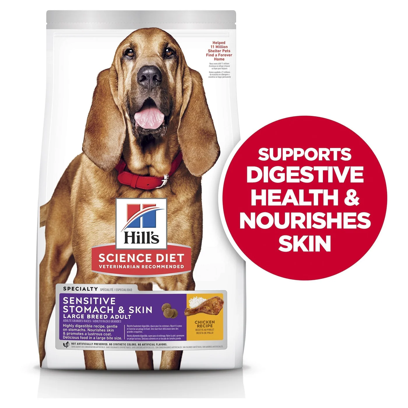 Hills Science Diet Sensitive Stomach and Skin Large Breed Chicken Dry Dog Food 13.6kg - Image 9