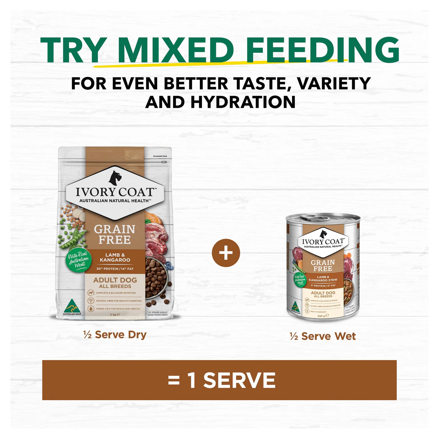 Ivory Coat Grain Free Lamb and Kangaroo Adult Dog Dry Food 2kg - Image 2