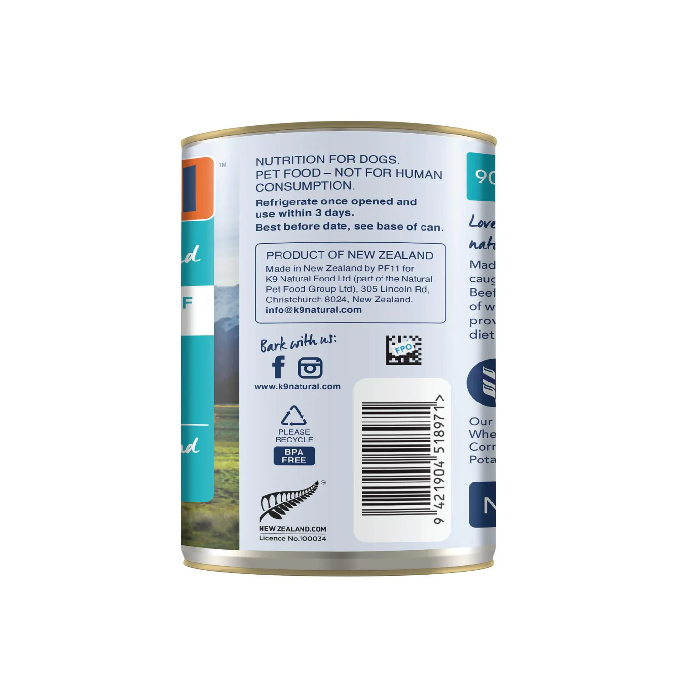 K9 Natural Hoki and Beef Feast Wet Dog Food 370g x 12 - Image 8