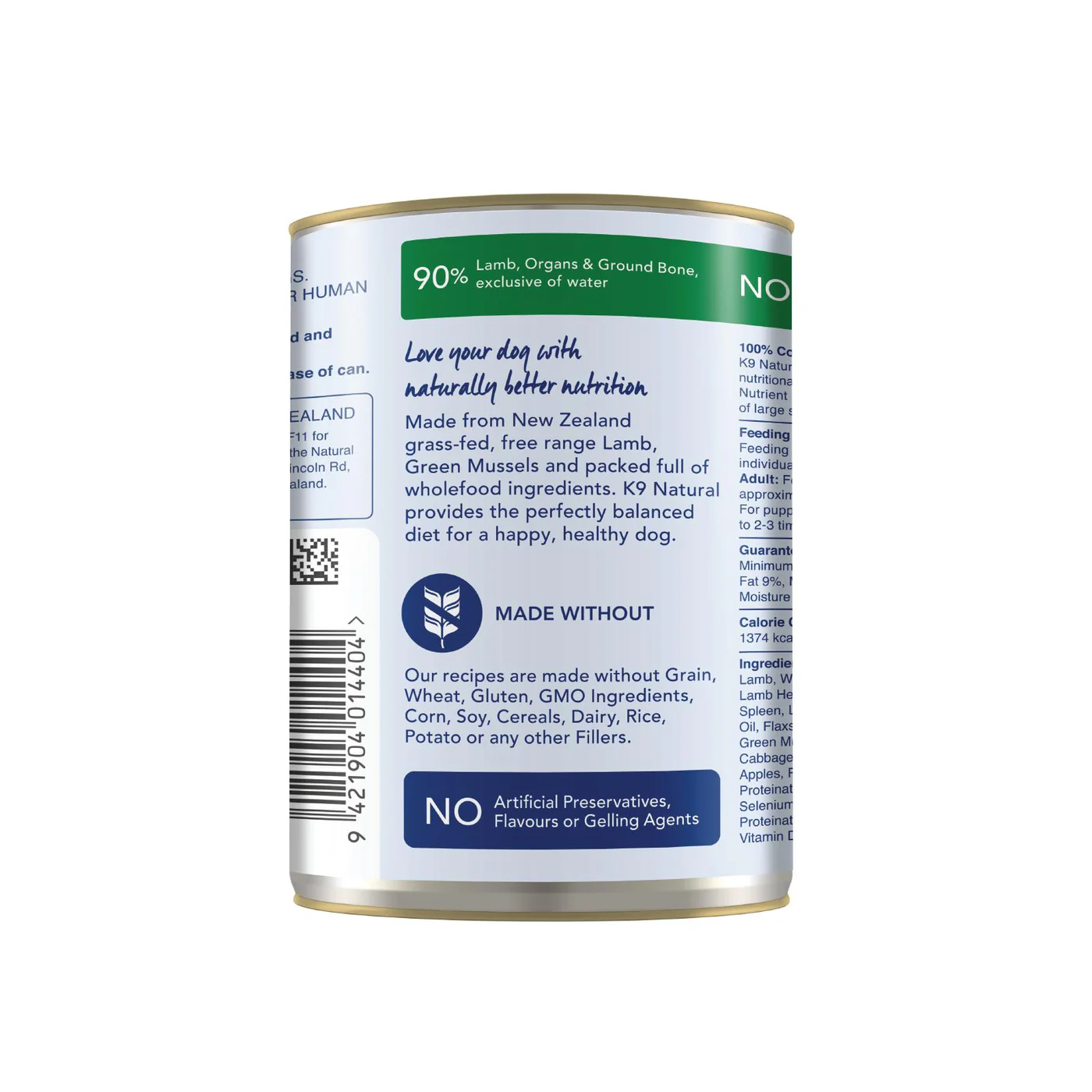 K9 Natural Lamb Feast Wet Dog Food 370g x 12 - Image 12