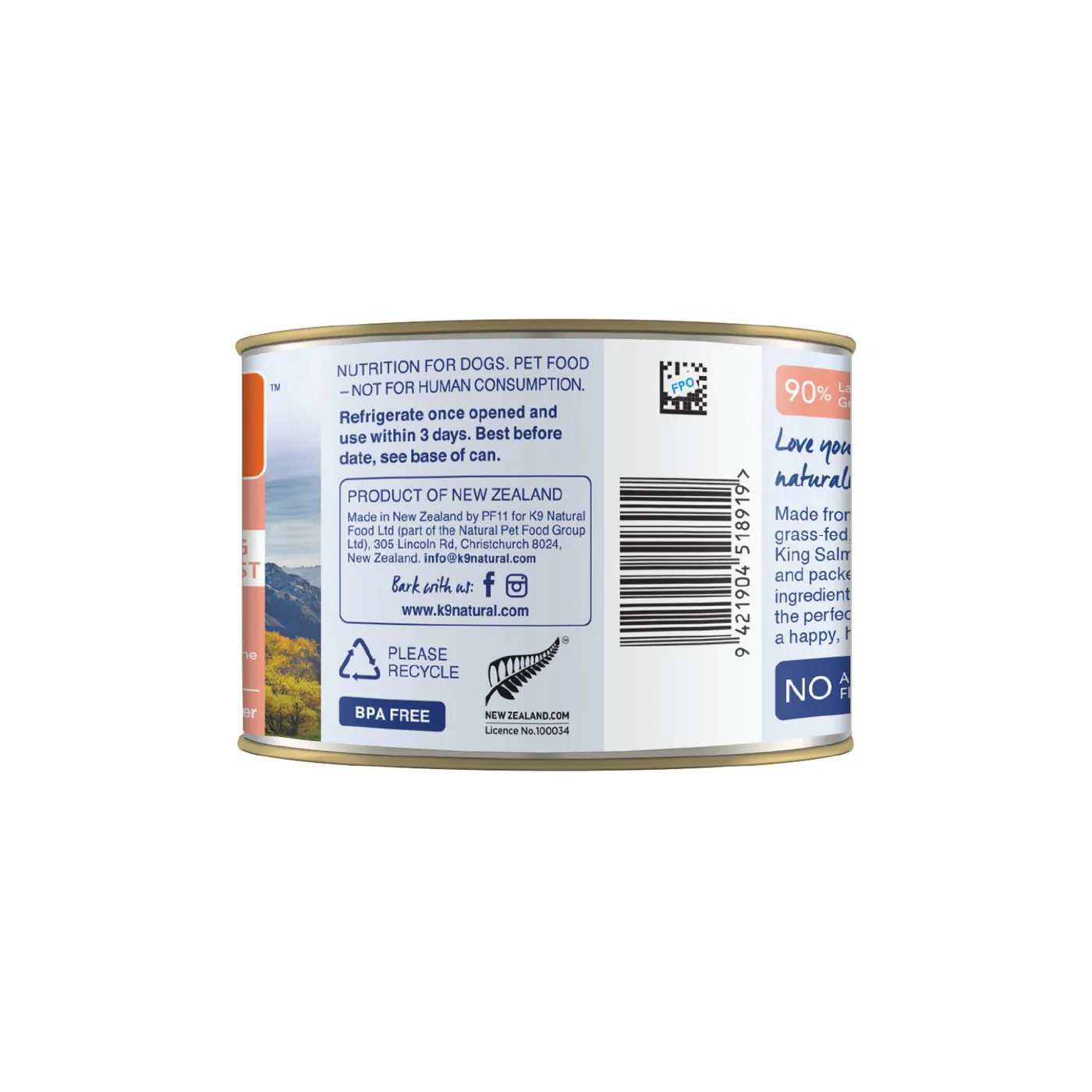 K9 Natural Lamb and King Salmon Feast Wet Dog Food 170g - Image 12