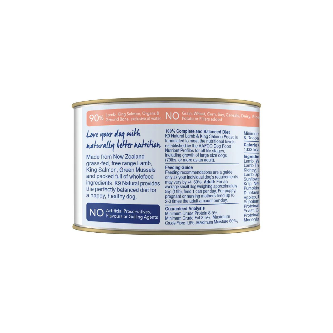 K9 Natural Lamb and King Salmon Feast Wet Dog Food 170g - Image 11