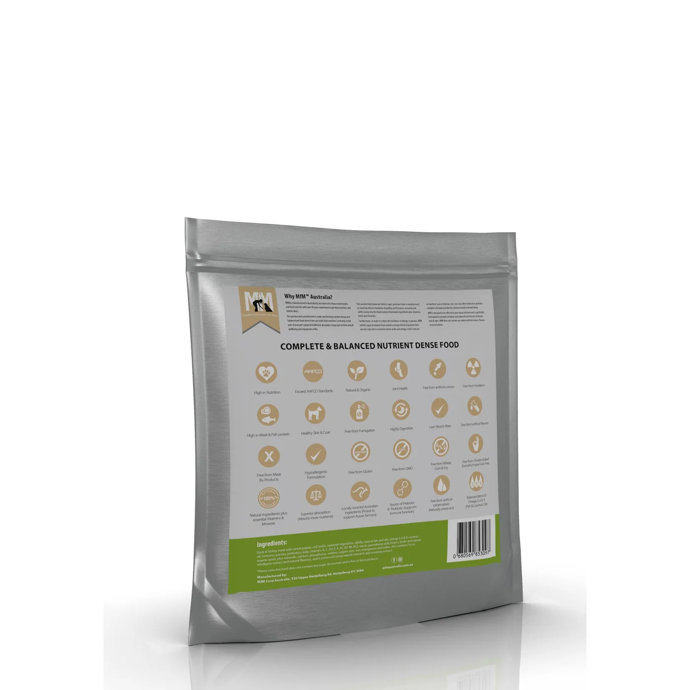 Meals for Mutts Grain Free Duck and Turkey Dry Dog Food 2.5kg - Image 5