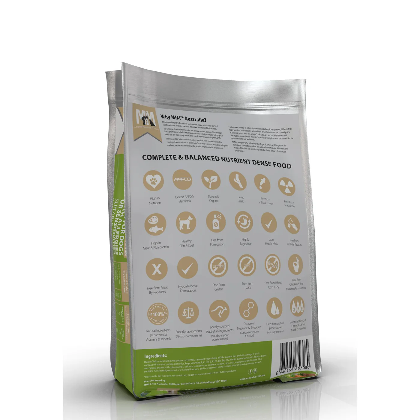 Meals for Mutts Grain Free Duck and Turkey Dry Dog Food 9kg - Image 5