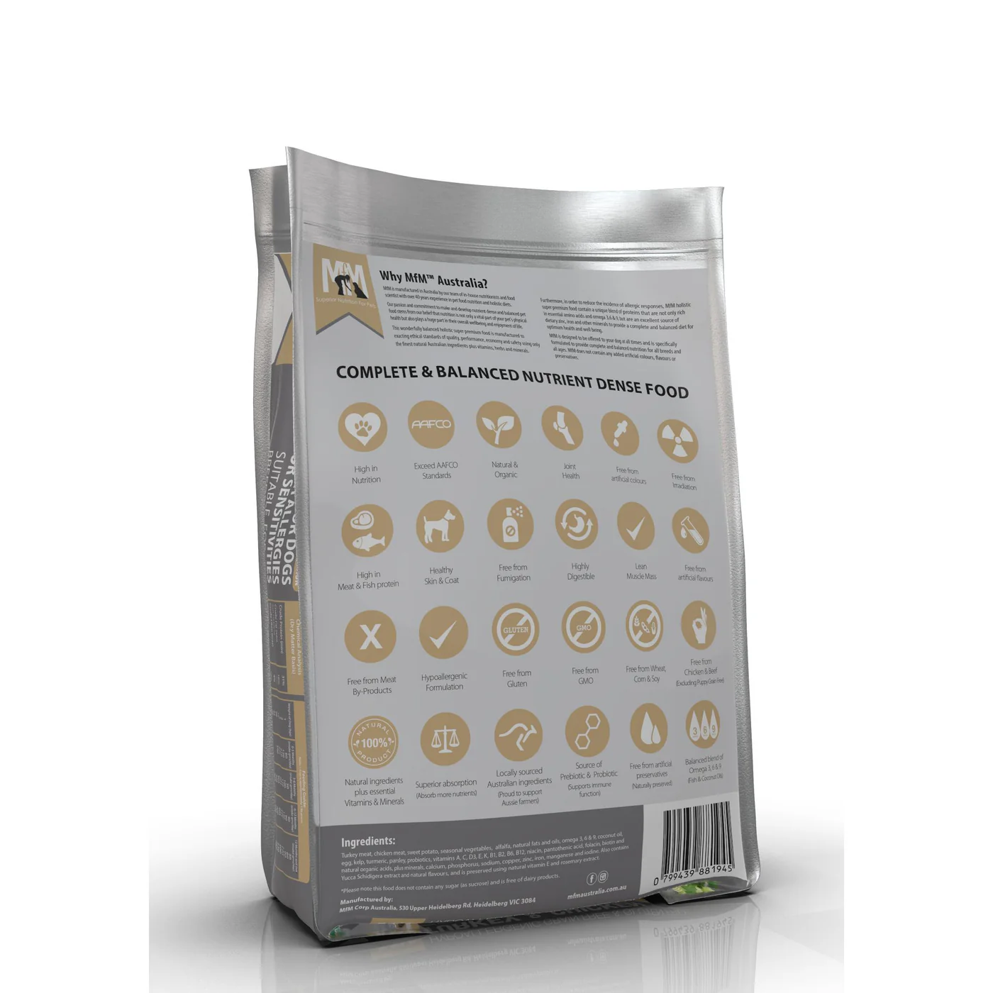 Meals for Mutts Puppy Grain Free Turkey and Chicken Dry Dog Food 9kg - Image 5