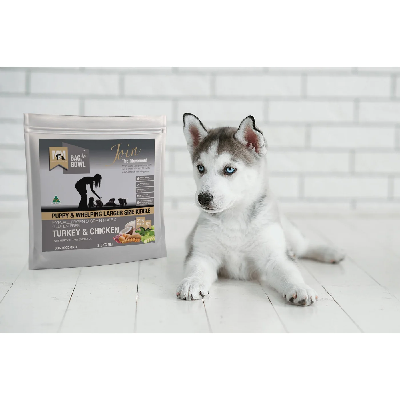 Meals for Mutts Puppy Grain Free Turkey and Chicken Dry Dog Food 9kg - Image 3
