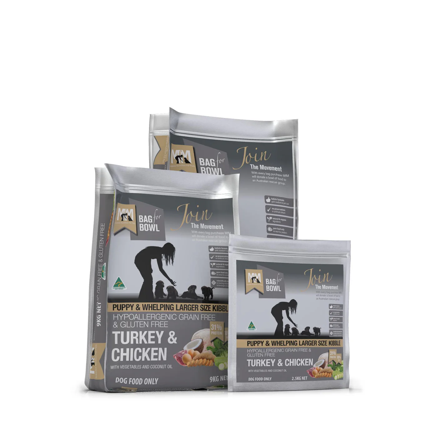 Meals for Mutts Puppy Grain Free Turkey and Chicken Dry Dog Food 9kg - Image 4