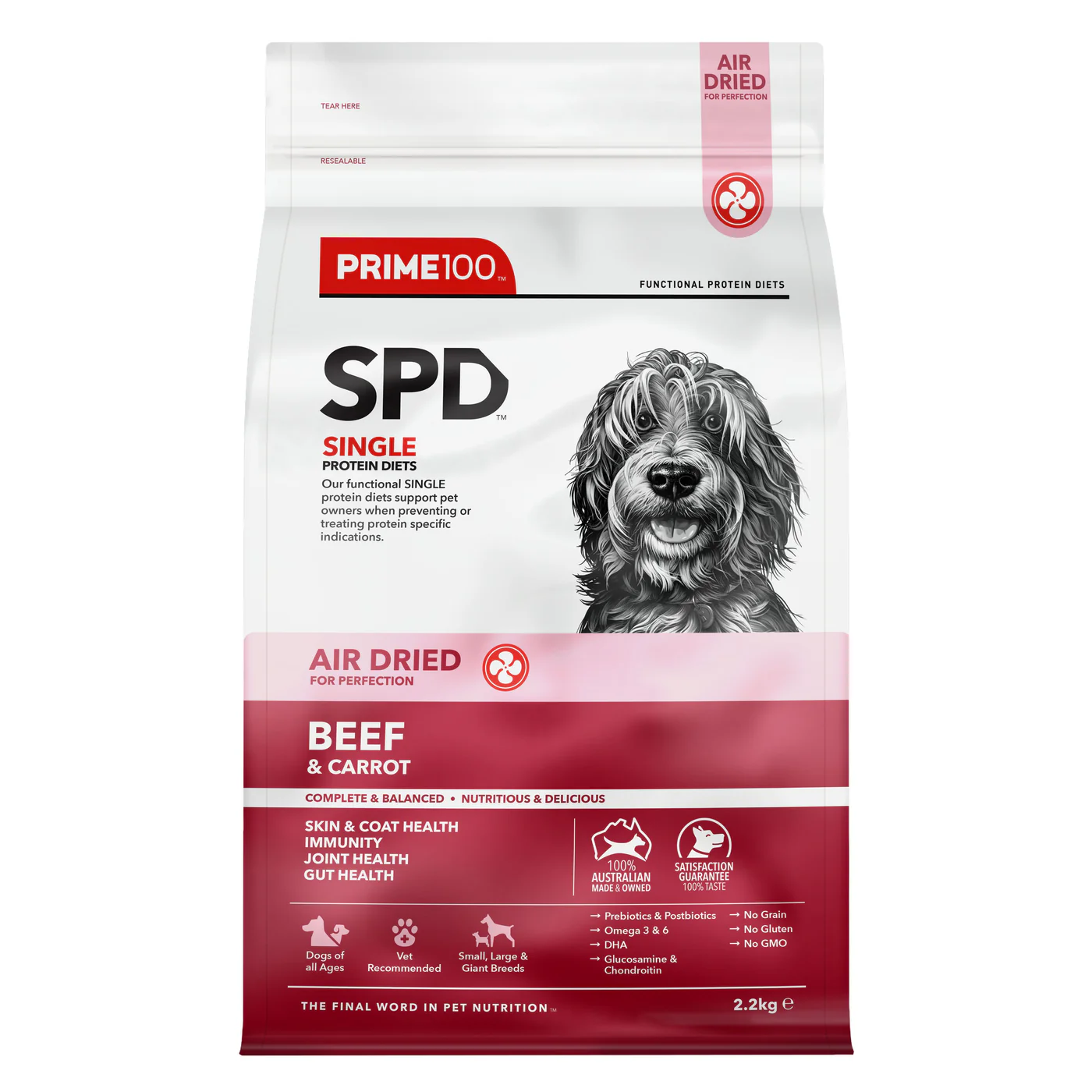 Prime 100 SPD Air Beef and Carrot Dog Food 2.2kg - Image 4