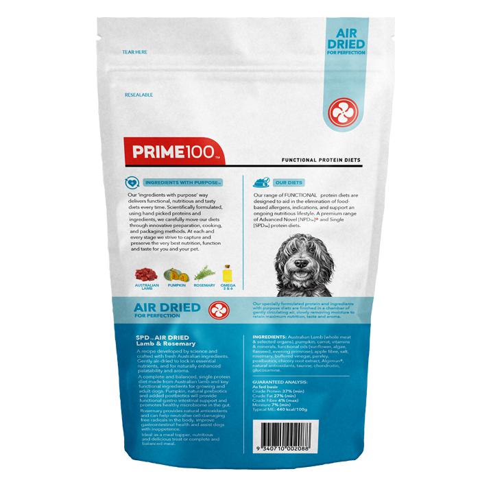 Prime 100 SPD Air Lamb and Rosemary Dog Food 120g - Image 4