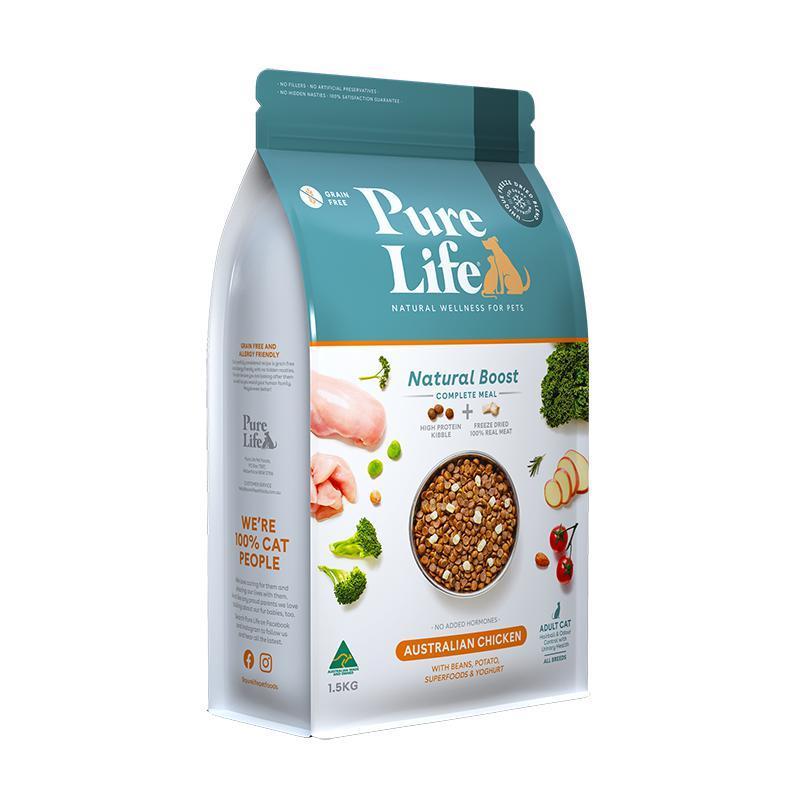 Pure Life Natural Boost Chicken Dry Cat Food 1.5kg - Image 3
