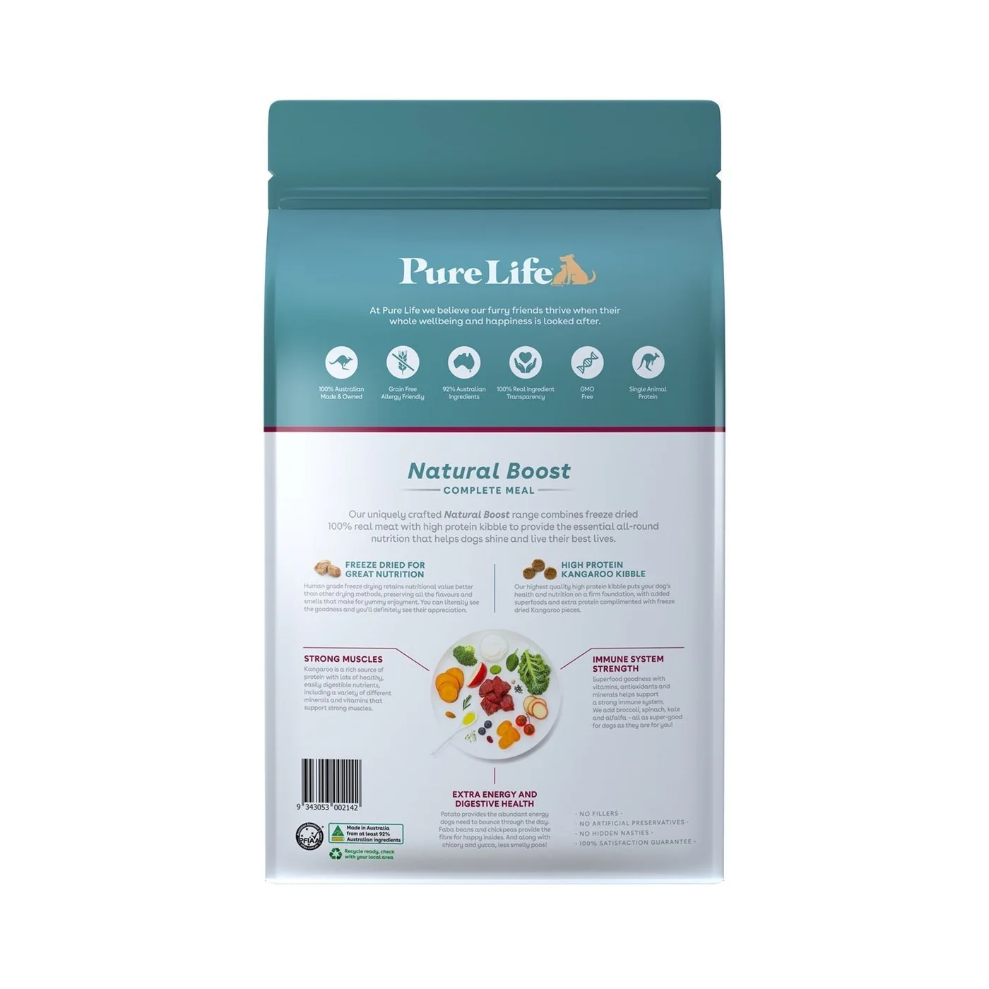 Pure Life Natural Boost Outback Kangaroo Dry Dog Food 8kg - Image 2