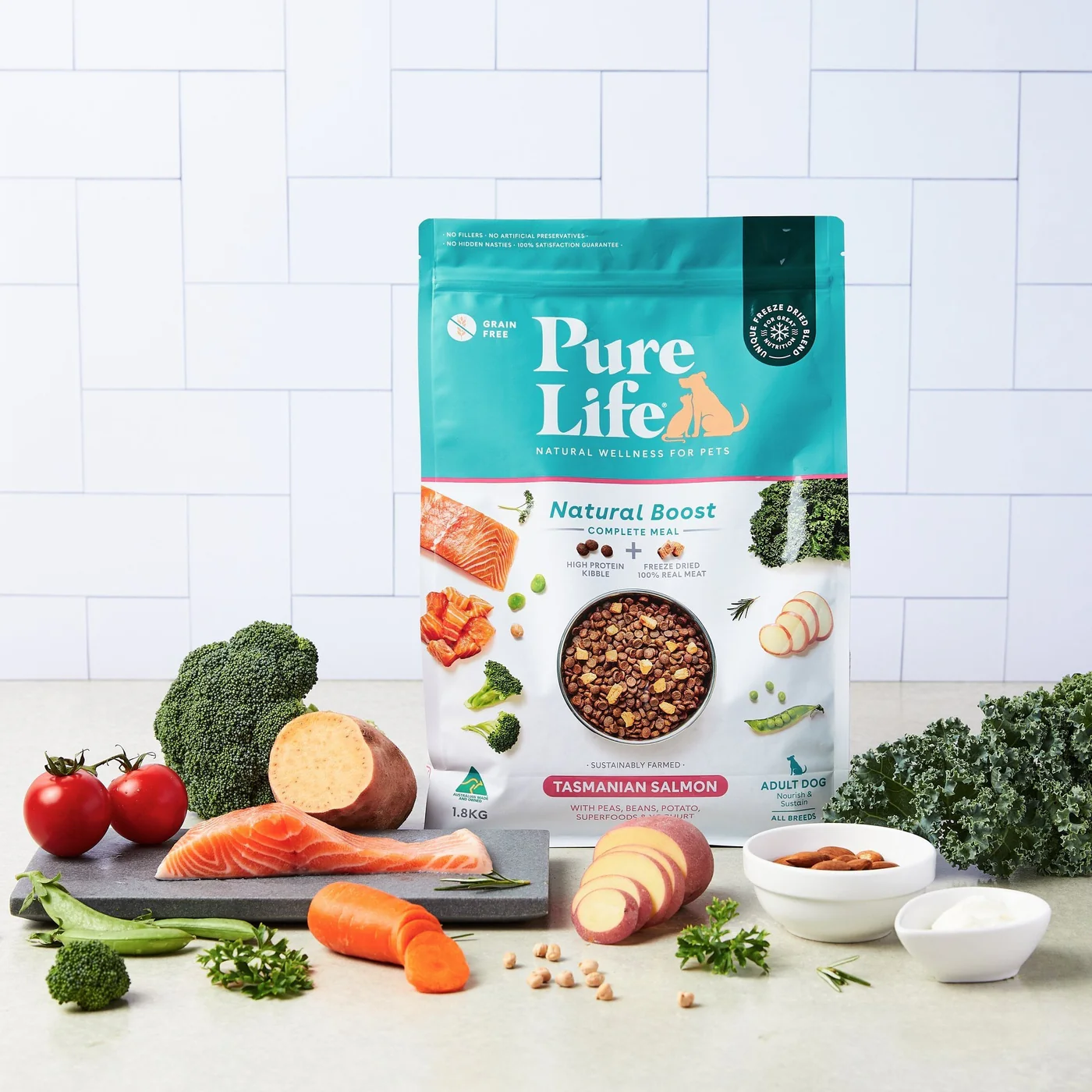 Pure Life Natural Boost Salmon Dry Dog Food 1.8kg - Image 3
