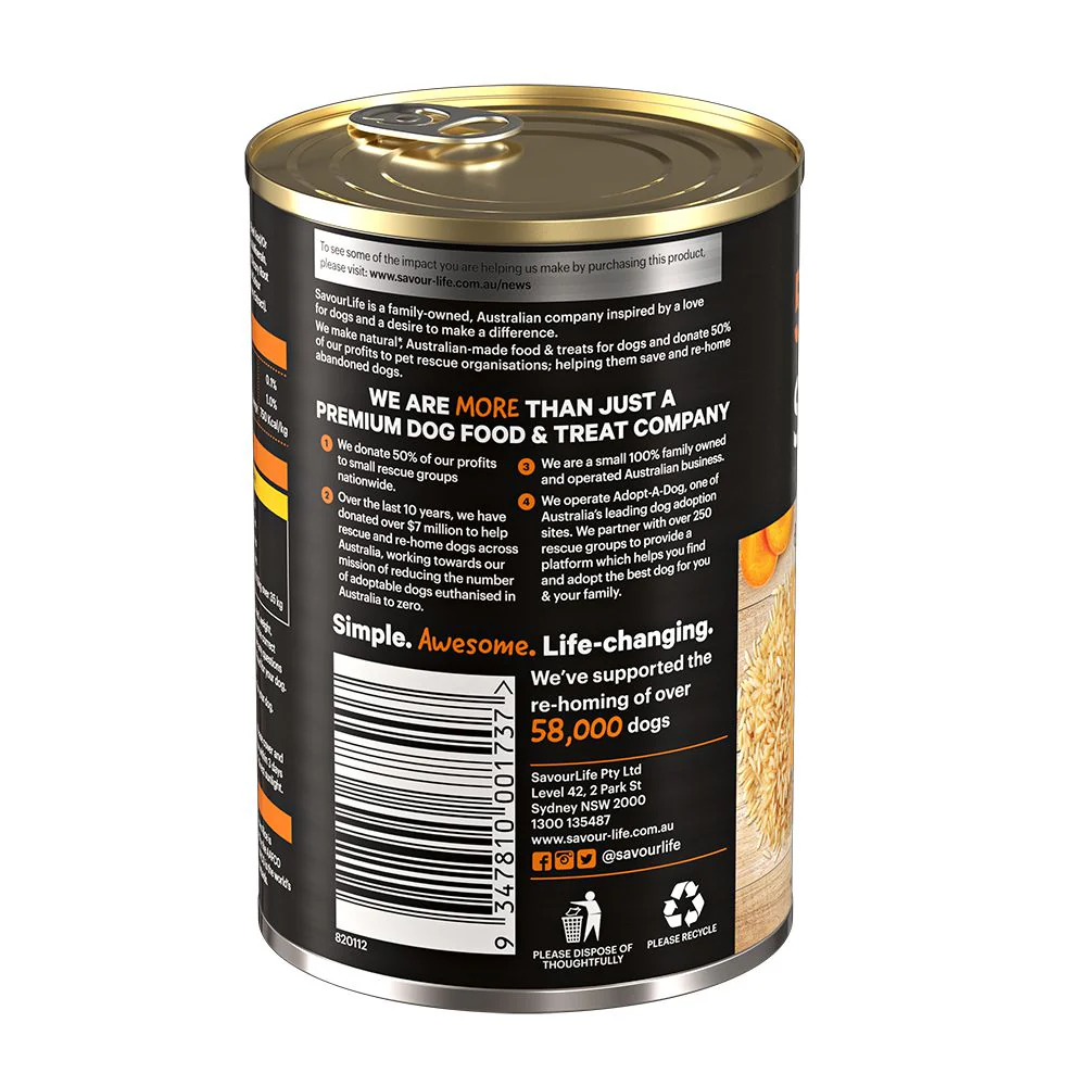 SavourLife Essentials Chicken with Vegetables & Rice Adult Dog Wet Food 400g - Image 8