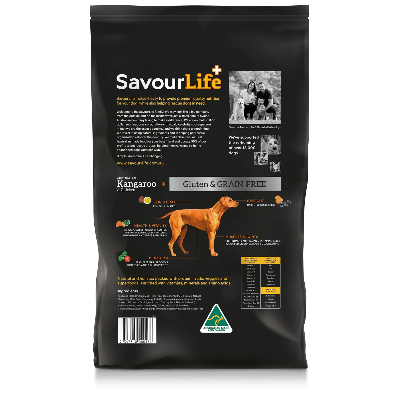 SavourLife Grain Free Dry Dog Food Kangaroo and Chicken 10kg - Image 3