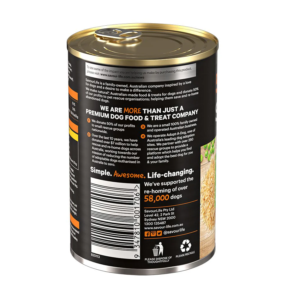Savourlife Essentials Lamb with Vegetables & Rice Adult Dog Wet Food 400g X12 - Image 5