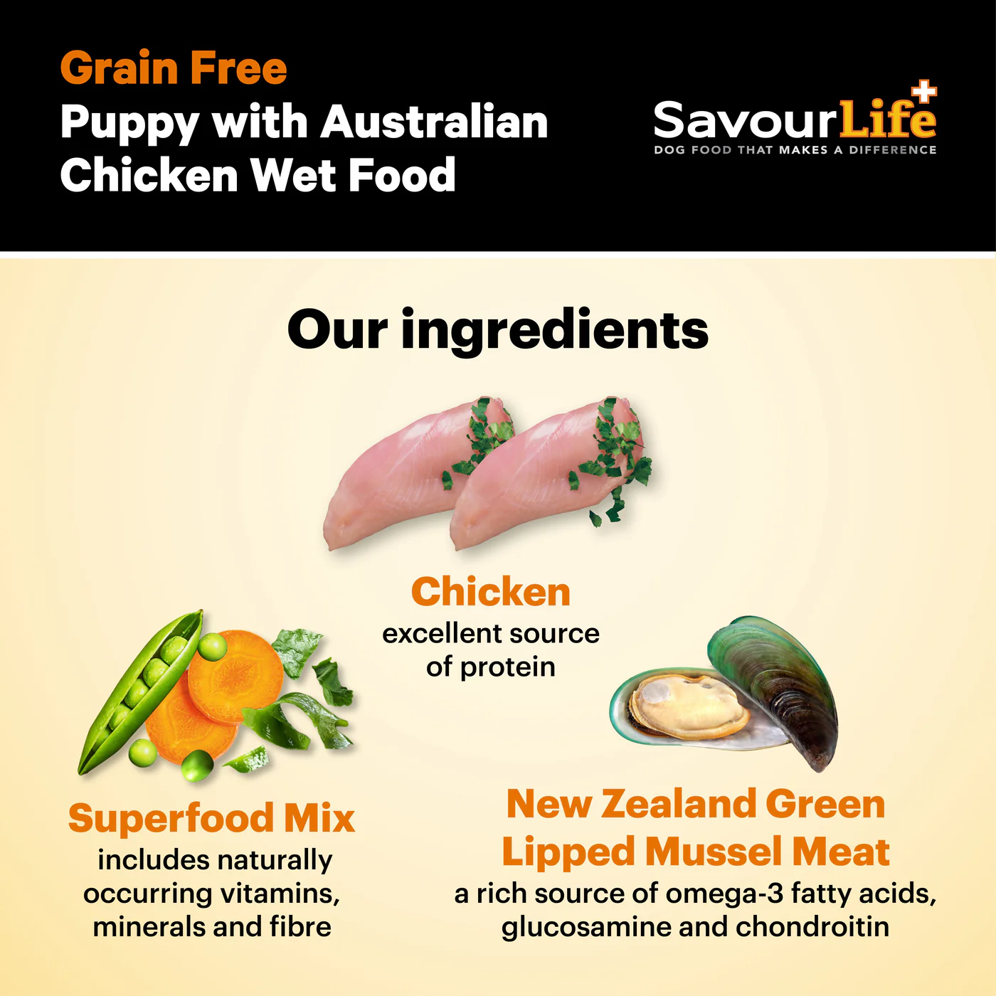 Savourlife Grain Free Chicken Puppy Wet Food 375g X12 - Image 2