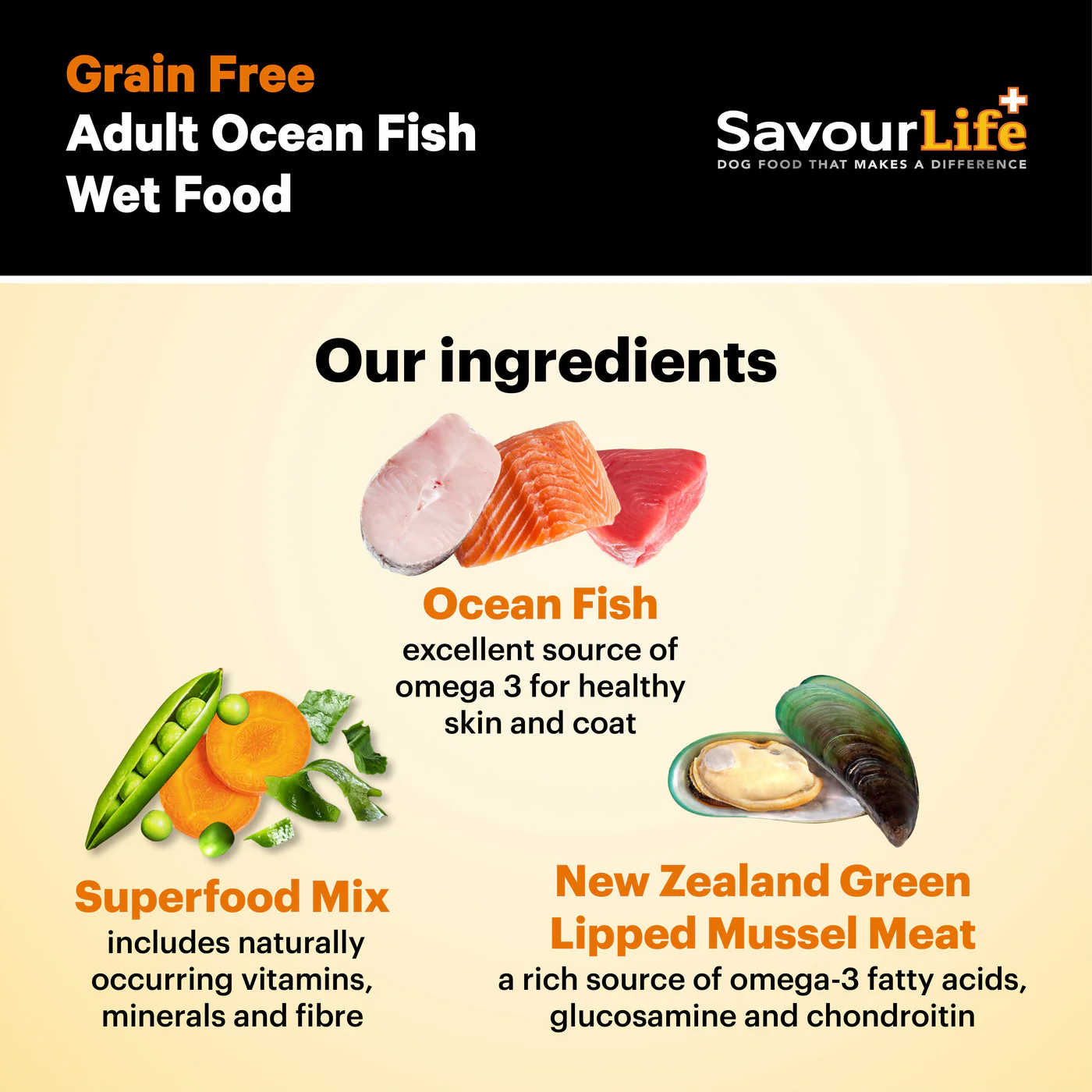Savourlife Grain Free Ocean Fish Adult Dog Wet Food 375g X12 - Image 4