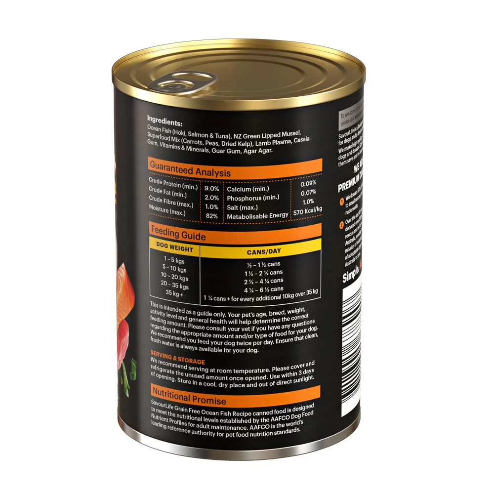 Savourlife Grain Free Ocean Fish Adult Dog Wet Food 375g X12 - Image 5